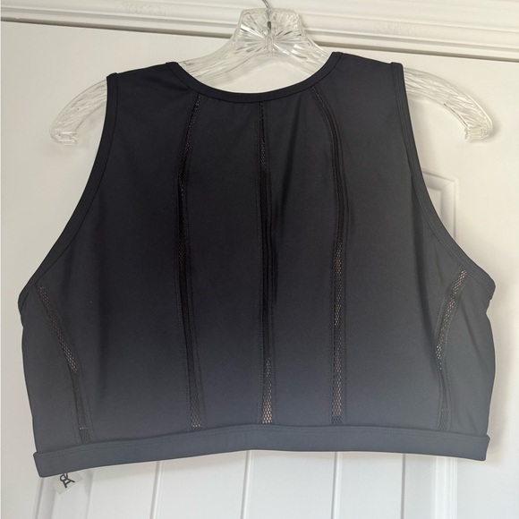 Good American Mixed Mesh Black Athletic Crop Top - Picture 5 of 10
